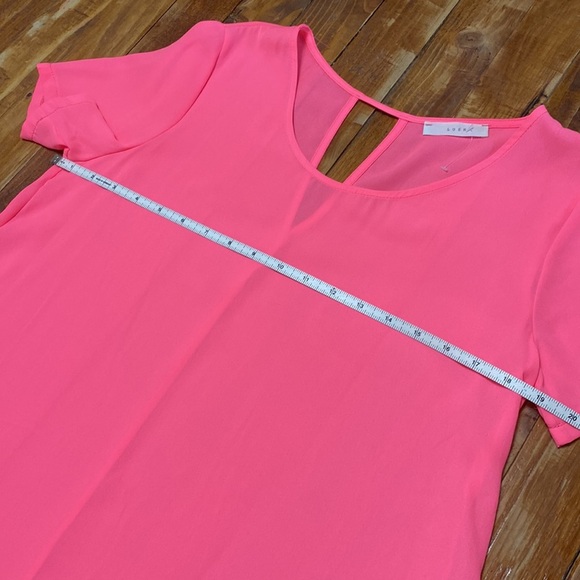 New neon pink sheer chiffon blouse - Picture 6 of 7